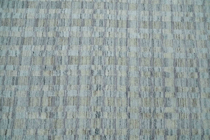 Solid 8x10 Hand Made Camel, Silver and Brown Scandinavian Blended Wool Flatwoven Area Rug | KE35 - The Rug Decor
