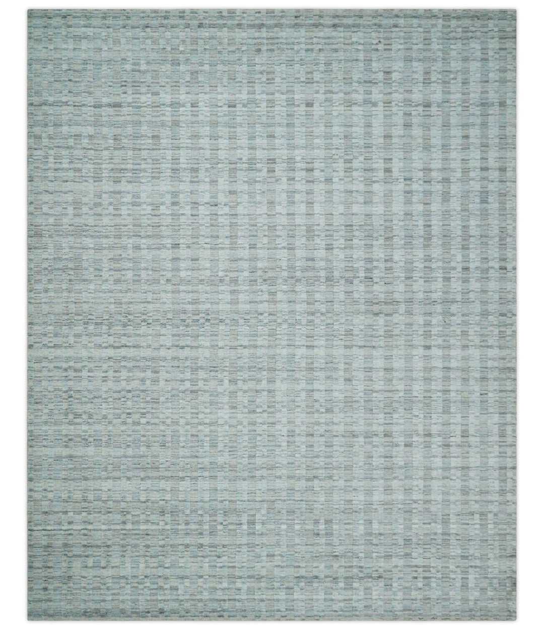 Solid 8x10 Hand Made Camel, Silver and Brown Scandinavian Blended Wool Flatwoven Area Rug | KE35 - The Rug Decor