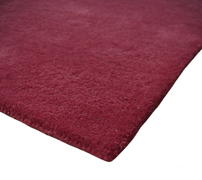 Solid 8x10 Red Maroon Hand Tufted Modern Scandinavian Wool Area Rug | SOL2 - The Rug Decor