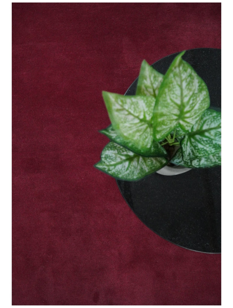 Solid 8x10 Red Maroon Hand Tufted Modern Scandinavian Wool Area Rug | SOL2 - The Rug Decor