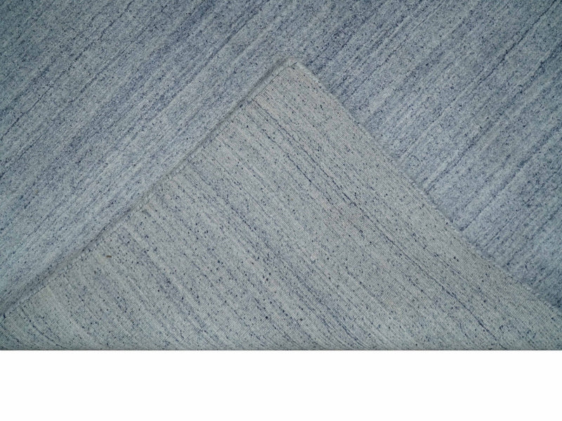 Solid Blue Silver Scandinavian 5x7 Blended Wool Flatwoven Area Rug, Dinning, Kids Rug | HL35 - The Rug Decor