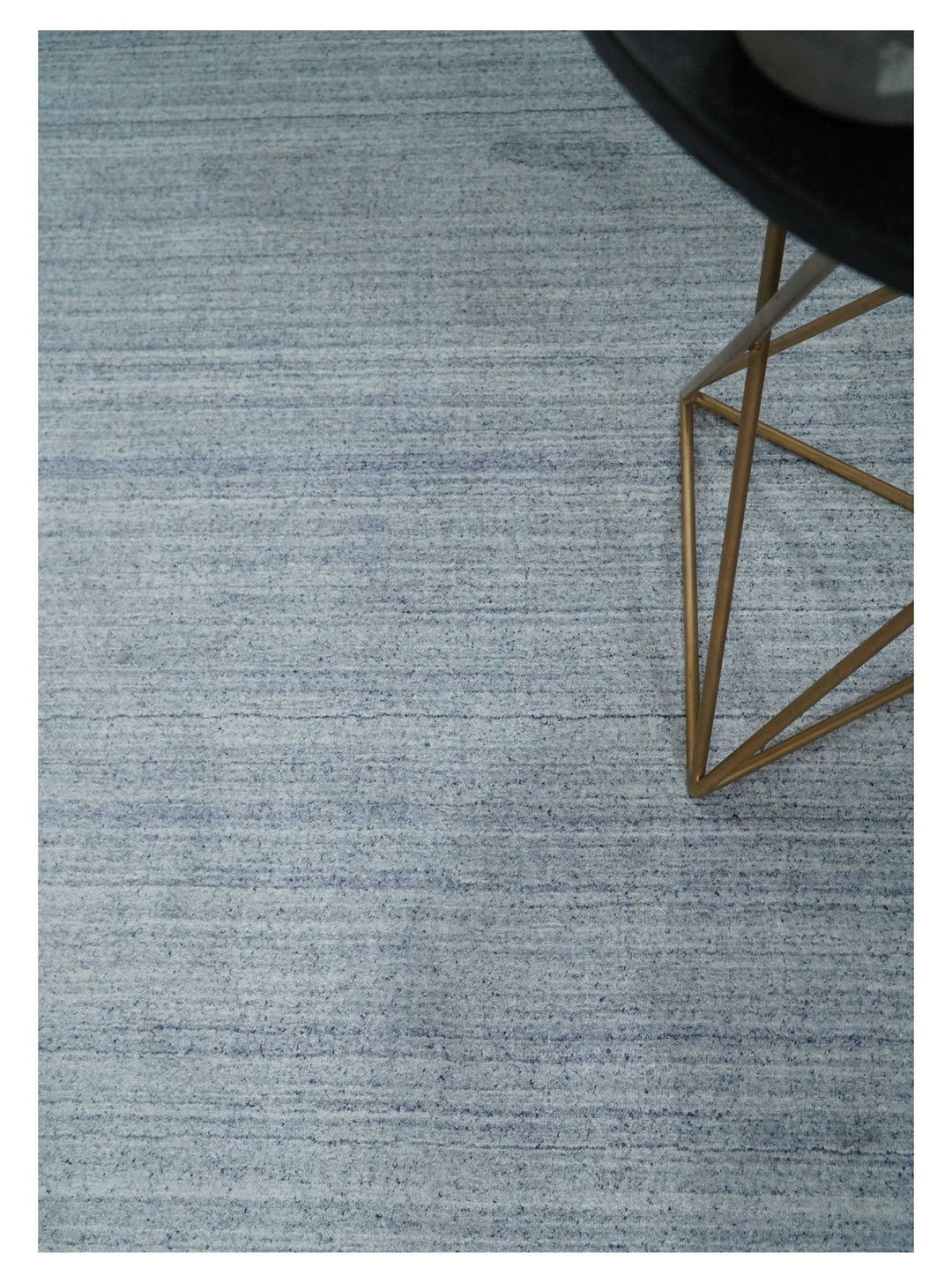 Solid Blue Silver Scandinavian 5x7 Blended Wool Flatwoven Area Rug, Dinning, Kids Rug | HL35 - The Rug Decor