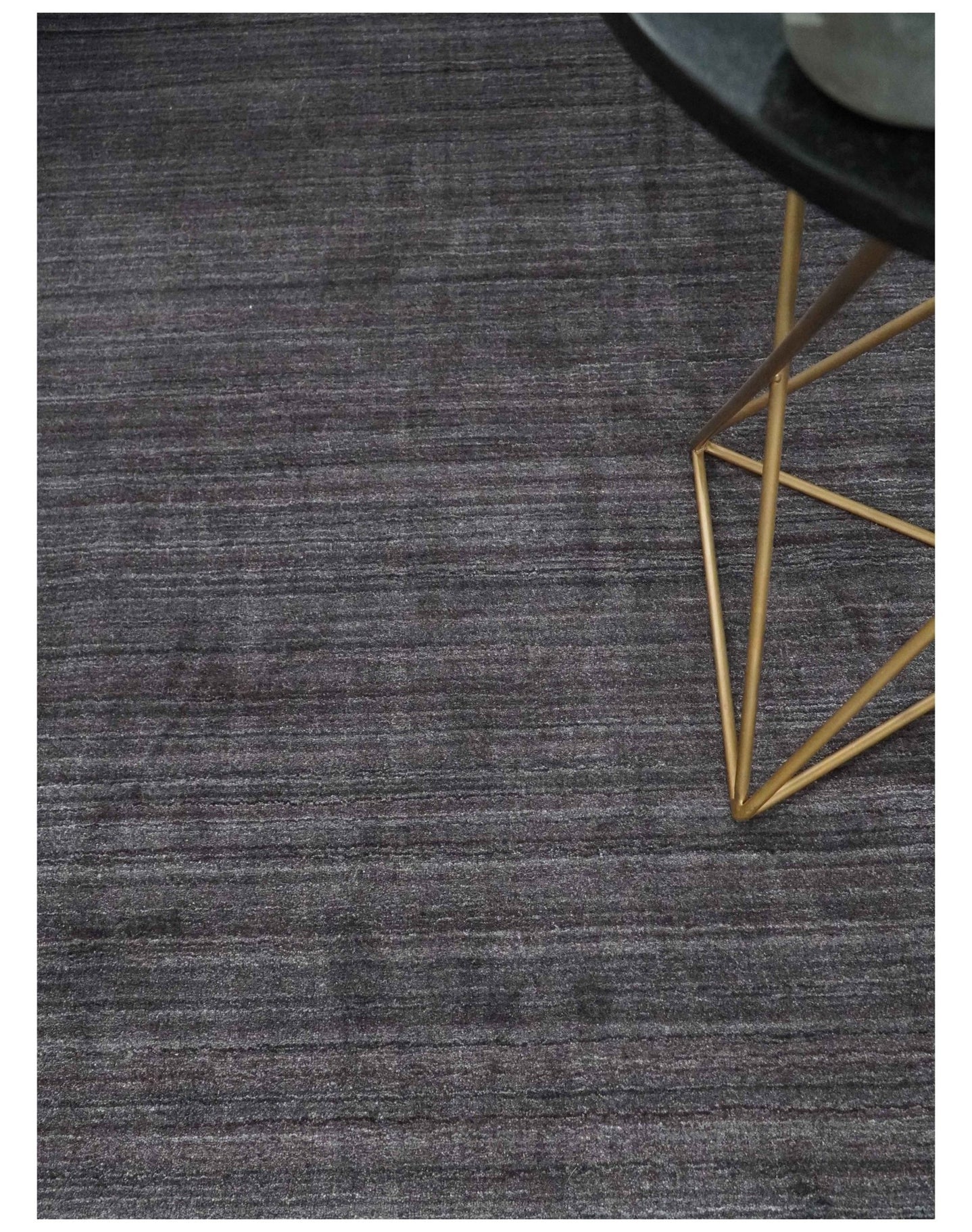 Solid Charcoal Scandinavian 5x7 Blended Wool Flatwoven Area Rug, Dinning, Kids Rug | HL14 - The Rug Decor