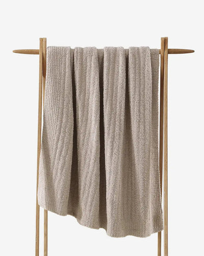 Solid Cloud Gray, Blush, Taupe, Sage and Off White Ribbed Lightweight Throw - The Rug Decor