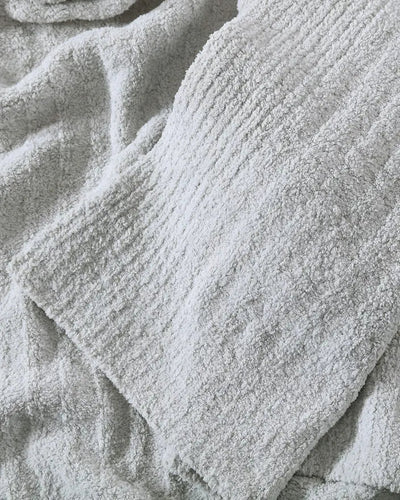 Solid Cloud Gray, Blush, Taupe, Sage and Off White Ribbed Lightweight Throw - The Rug Decor