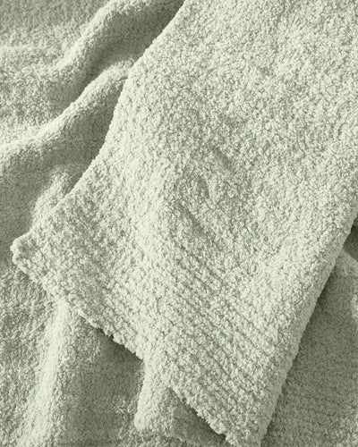 Solid Cloud Gray, Blush, Taupe, Sage and Off White Ribbed Lightweight Throw - The Rug Decor