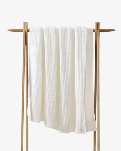 Solid Cloud Gray, Blush, Taupe, Sage and Off White Ribbed Lightweight Throw - The Rug Decor