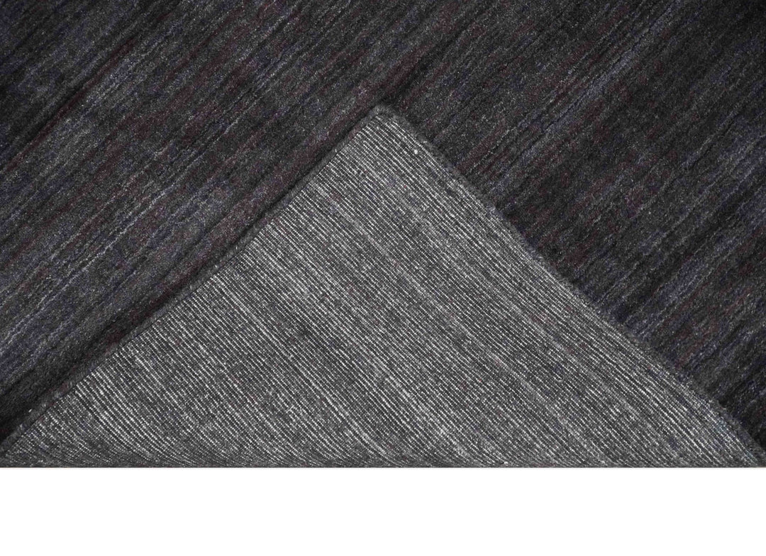 Solid Dark Purple Scandinavian 5x7 Blended Wool Flatwoven Area Rug, Dinning, Kids Rug | HL38 - The Rug Decor
