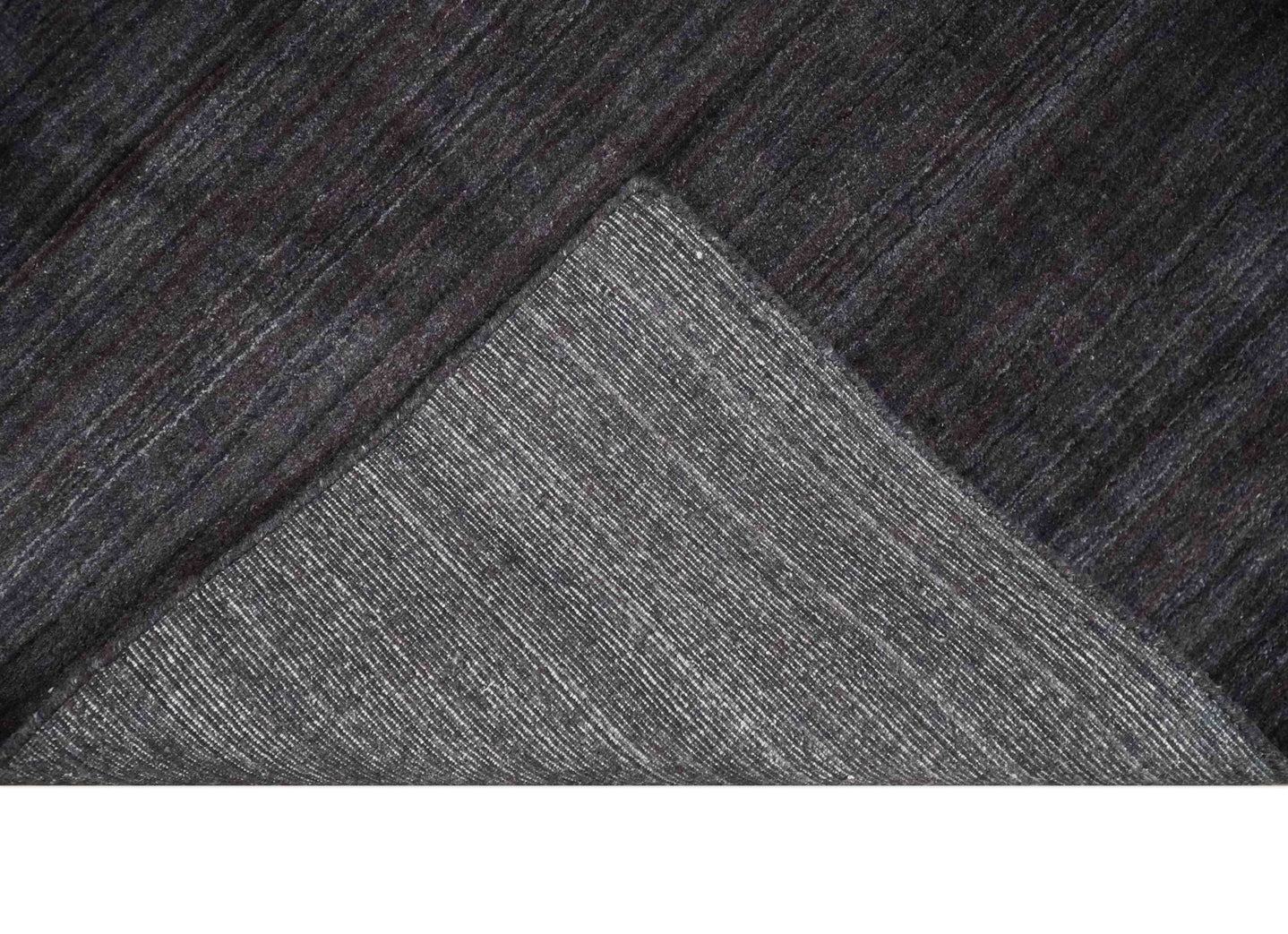 Solid Dark Purple Scandinavian 5x7 Blended Wool Flatwoven Area Rug, Dinning, Kids Rug | HL38 - The Rug Decor