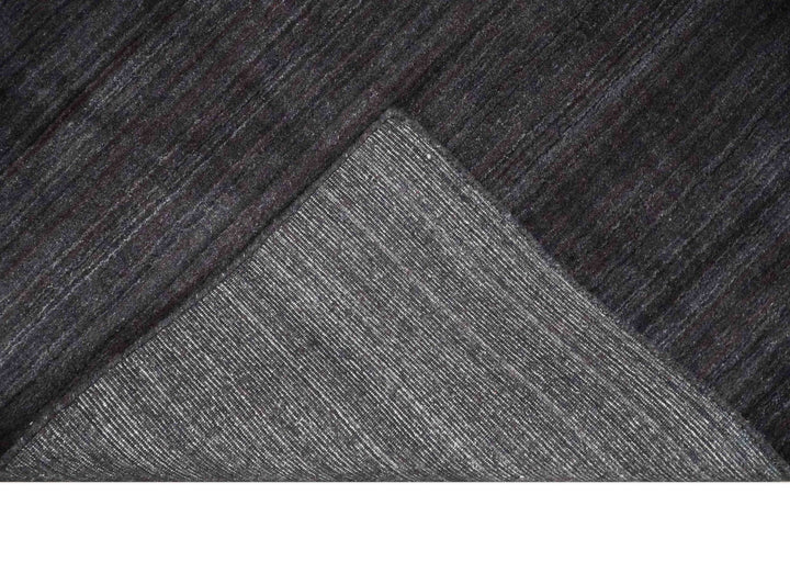 Solid Dark Purple Scandinavian 5x7 Blended Wool Flatwoven Area Rug, Dinning, Kids Rug | HL38 - The Rug Decor