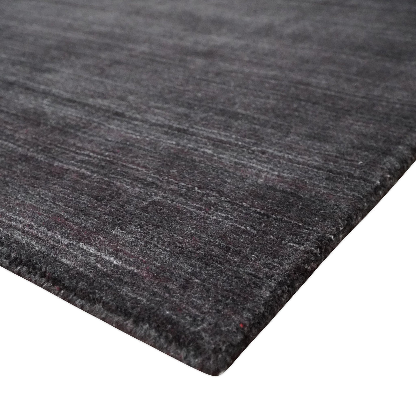 Solid Dark Purple Scandinavian 5x7 Blended Wool Flatwoven Area Rug, Dinning, Kids Rug | HL38 - The Rug Decor