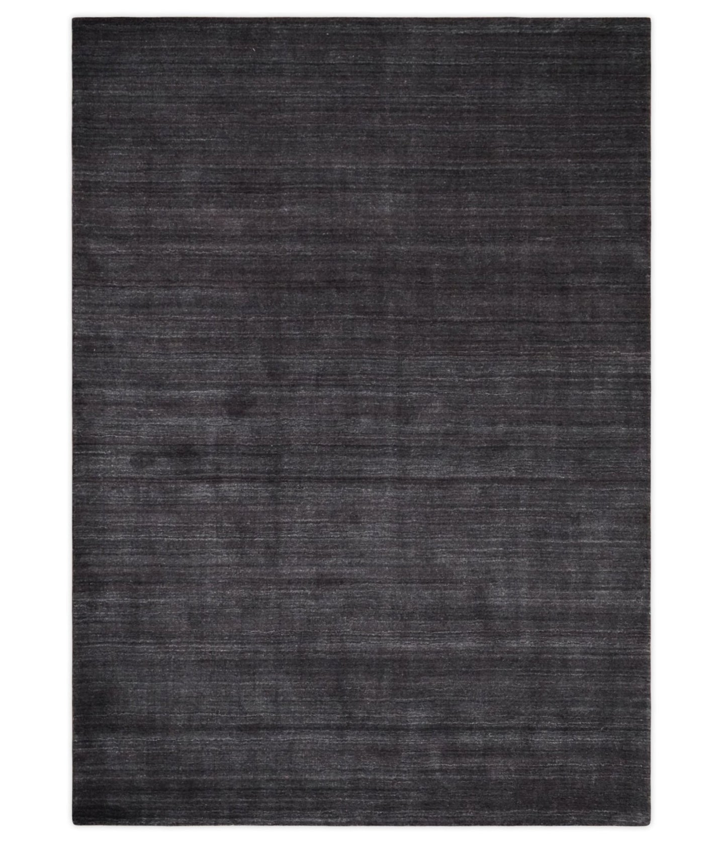 Solid Dark Purple Scandinavian 5x7 Blended Wool Flatwoven Area Rug, Dinning, Kids Rug | HL38 - The Rug Decor