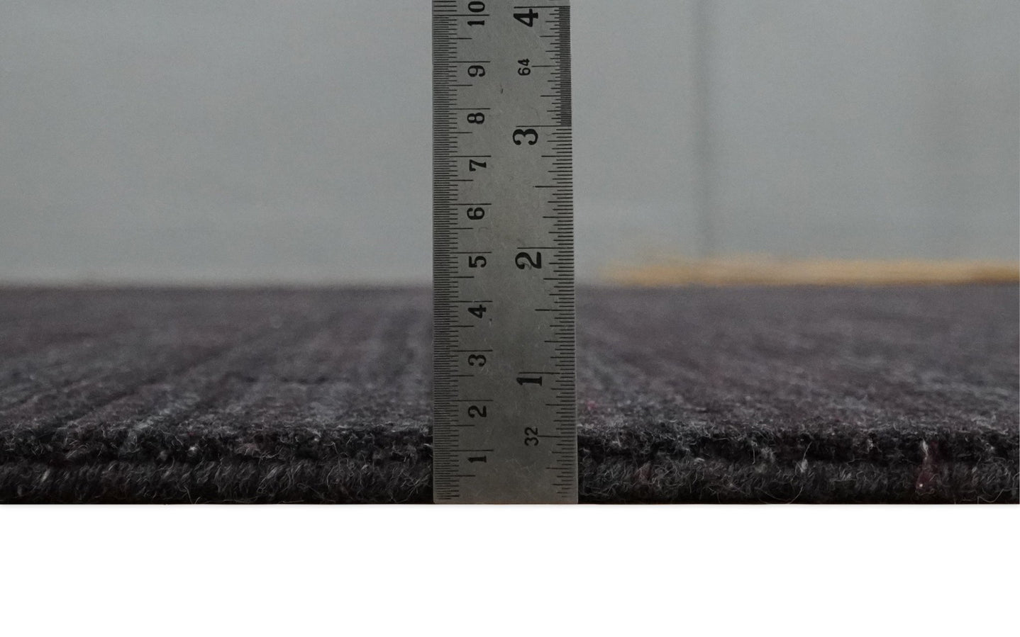 Solid Dark Purple Scandinavian 5x7 Blended Wool Flatwoven Area Rug, Dinning, Kids Rug | HL38 - The Rug Decor