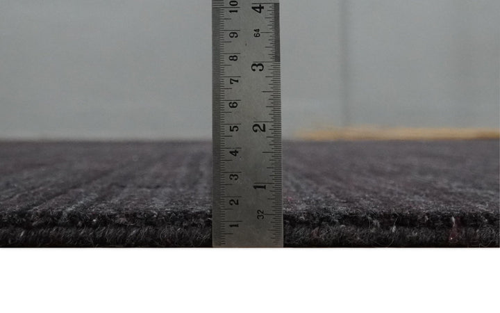 Solid Dark Purple Scandinavian 5x7 Blended Wool Flatwoven Area Rug, Dinning, Kids Rug | HL38 - The Rug Decor
