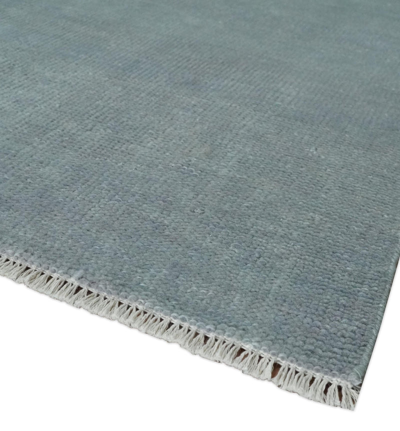 Solid Gray Hand knotted Modern look Custom Made wool Area Rug - The Rug Decor