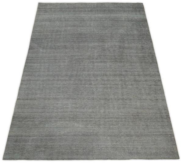 Solid Gray Rug made with wool blend, Layering Rug, Living Room Rug | TRD178 - The Rug Decor