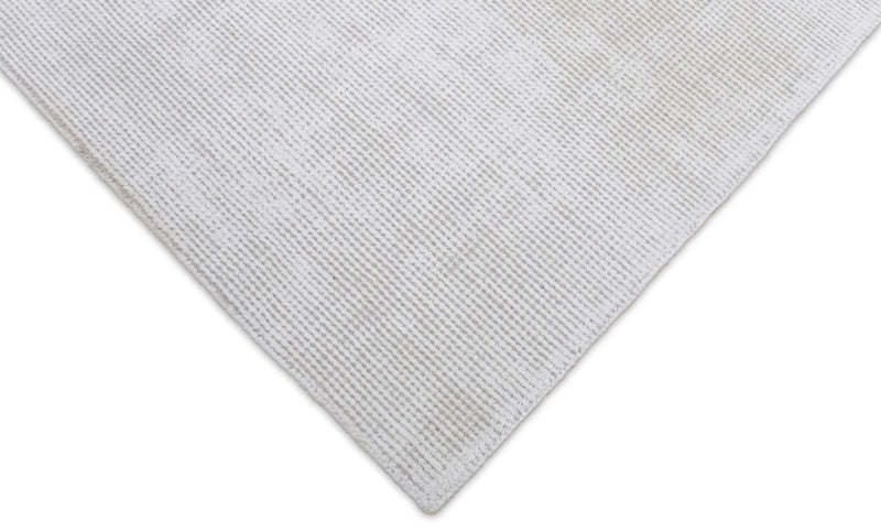 Solid Ivory Hand Made Textured Wool Area Rug | Low Pile | No Shedding | TRD163 - The Rug Decor