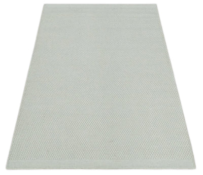 Solid Ivory White Hand made Dari Multi size 5x8, 5x7 and 8x11 Area Rug, Layering, Kids Rug | SOL7 - The Rug Decor