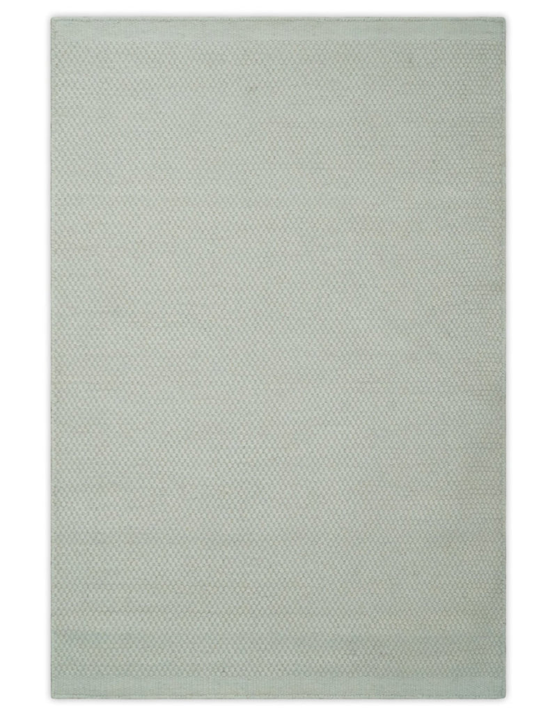 Solid Ivory White Hand made Dari Multi size 5x8, 5x7 and 8x11 Area Rug, Layering, Kids Rug | SOL7 - The Rug Decor