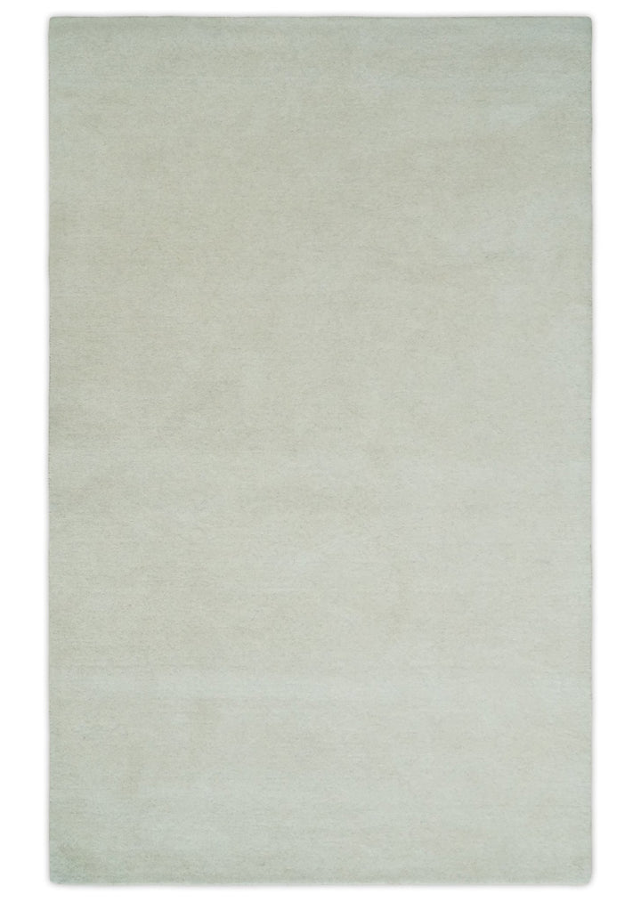 Solid Ivory White Hand Tufted Multi size 5x8, 6x9 and 8x10 Area Rug, Layering, Kids Rug | SOL6 - The Rug Decor