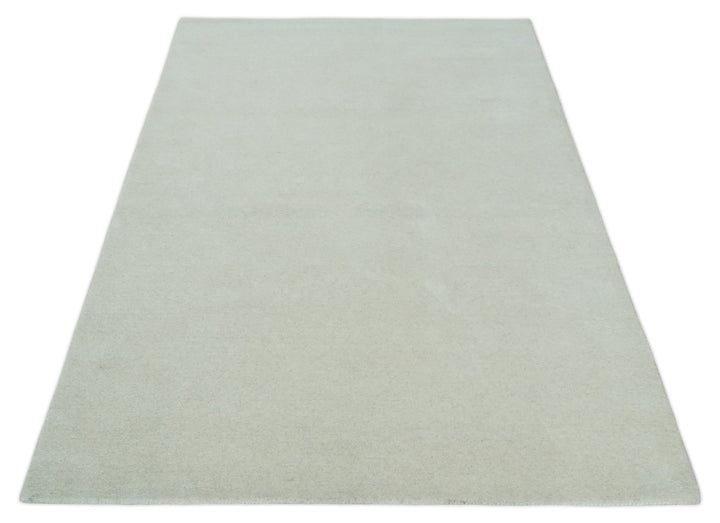 Solid Ivory White Hand Tufted Multi size 5x8, 6x9 and 8x10 Area Rug, Layering, Kids Rug | SOL6 - The Rug Decor
