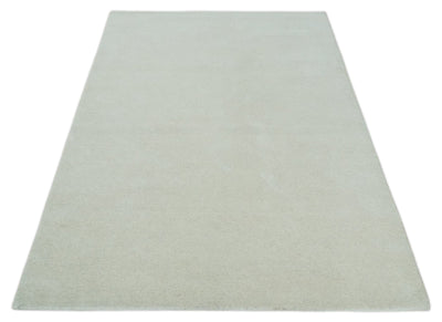 Solid Ivory White Hand Tufted Multi size 5x8, 6x9 and 8x10 Area Rug, Layering, Kids Rug | SOL6 - The Rug Decor
