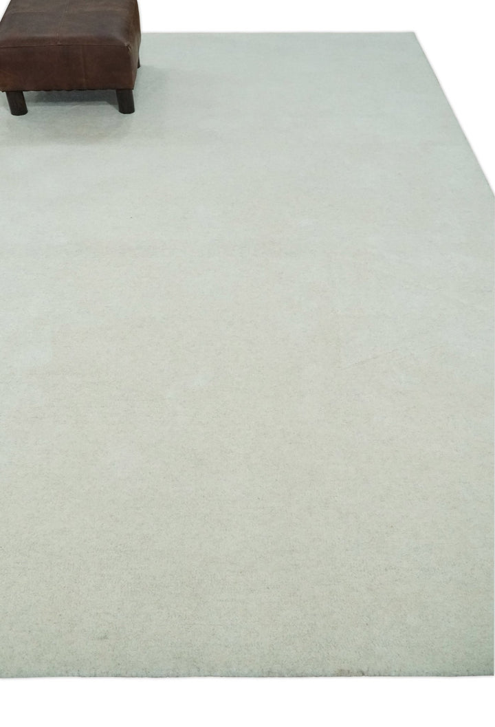 Solid Ivory White Hand Tufted Multi size 5x8, 6x9 and 8x10 Area Rug, Layering, Kids Rug | SOL6 - The Rug Decor