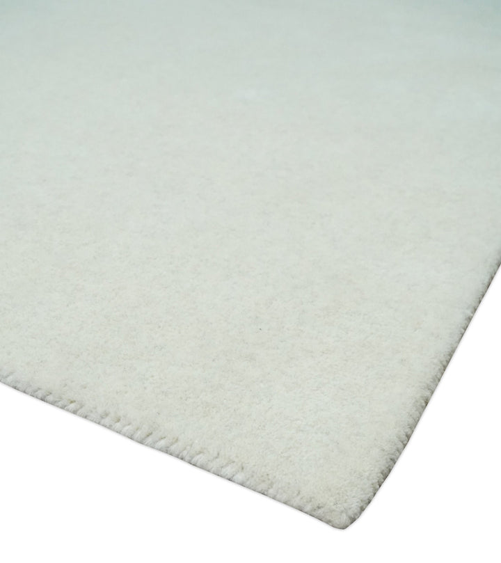 Solid Ivory White Hand Tufted Multi size 5x8, 6x9 and 8x10 Area Rug, Layering, Kids Rug | SOL6 - The Rug Decor
