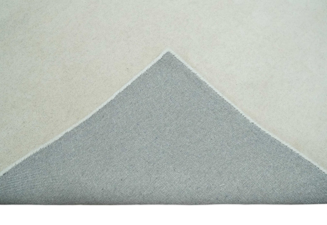 Solid Ivory White Hand Tufted Multi size 5x8, 6x9 and 8x10 Area Rug, Layering, Kids Rug | SOL6 - The Rug Decor