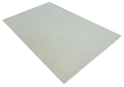 Solid Ivory White Hand Tufted Multi size 5x8, 6x9 and 8x10 Area Rug, Layering, Kids Rug | SOL6 - The Rug Decor