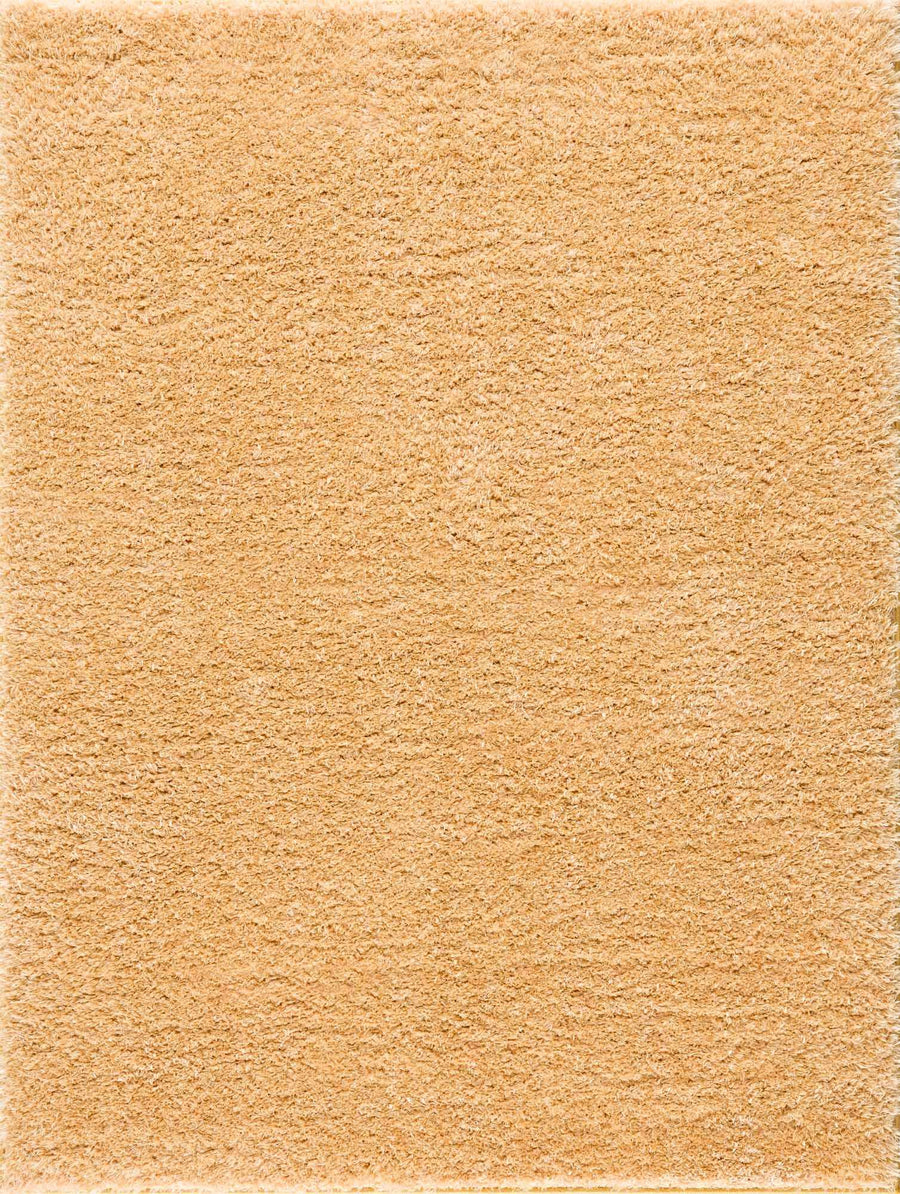 Solid Machine Woven Peach Gold Plush wool area rug - The Rug Decor