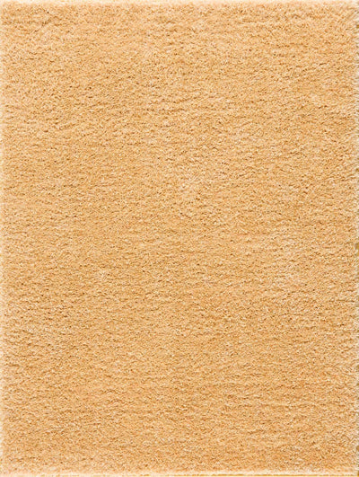 Solid Machine Woven Peach Gold Plush wool area rug - The Rug Decor