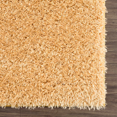 Solid Machine Woven Peach Gold Plush wool area rug - The Rug Decor