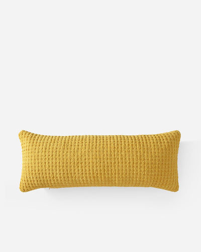 Solid Multi Color Crocheted Snug Waffle Lumbar Pillow - The Rug Decor