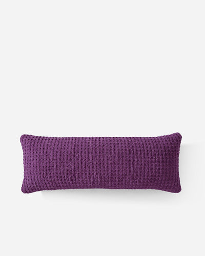 Solid Multi Color Crocheted Snug Waffle Lumbar Pillow - The Rug Decor