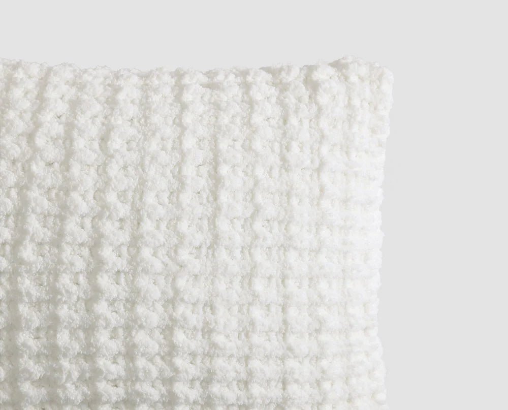 Solid Multi Color Crocheted Snug Waffle Mini Pillow - The Rug Decor