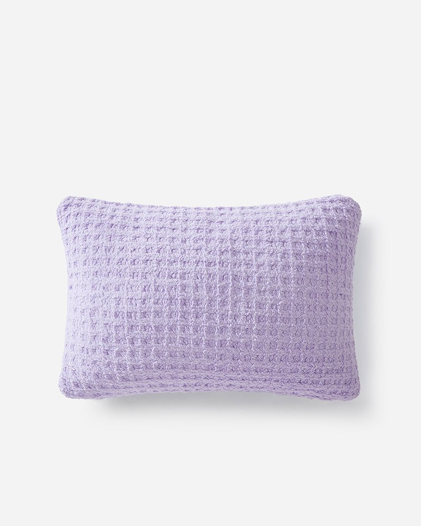 Solid Multi Color Crocheted Snug Waffle Mini Pillow - The Rug Decor