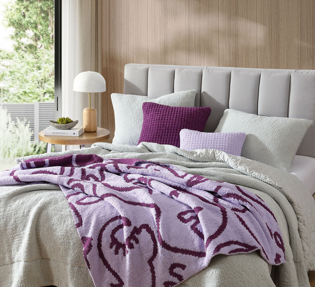 Solid Multi Color Crocheted Snug Waffle Mini Pillow - The Rug Decor