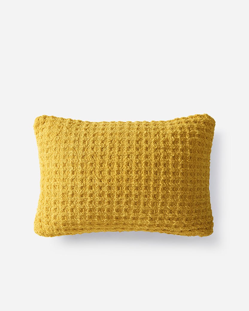 Solid Multi Color Crocheted Snug Waffle Mini Pillow - The Rug Decor