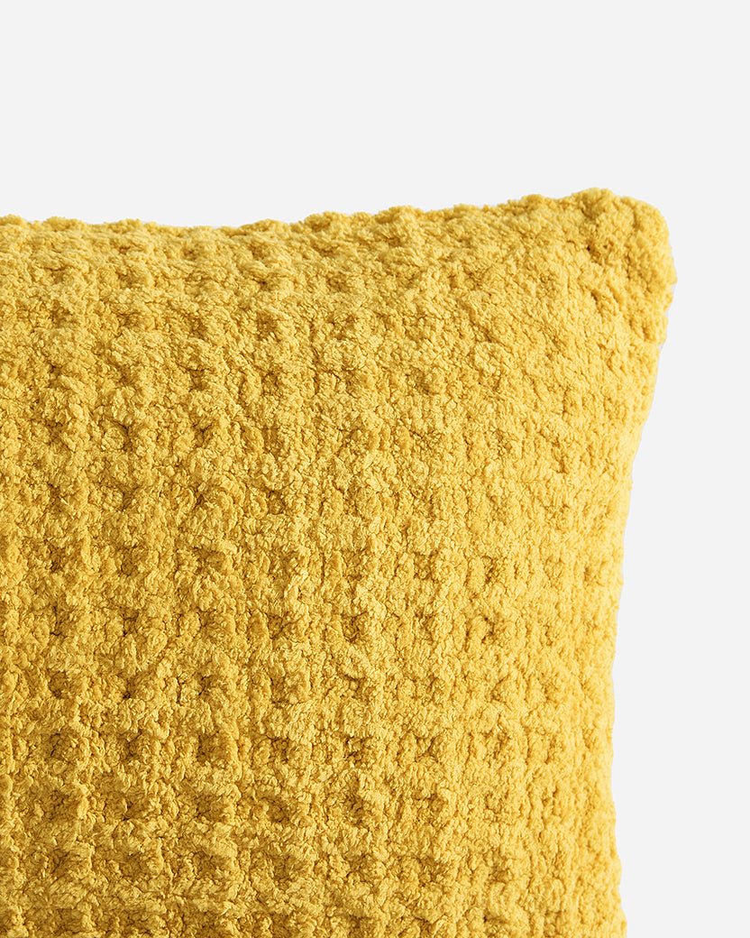 Solid Multi Color Crocheted Snug Waffle Mini Pillow - The Rug Decor