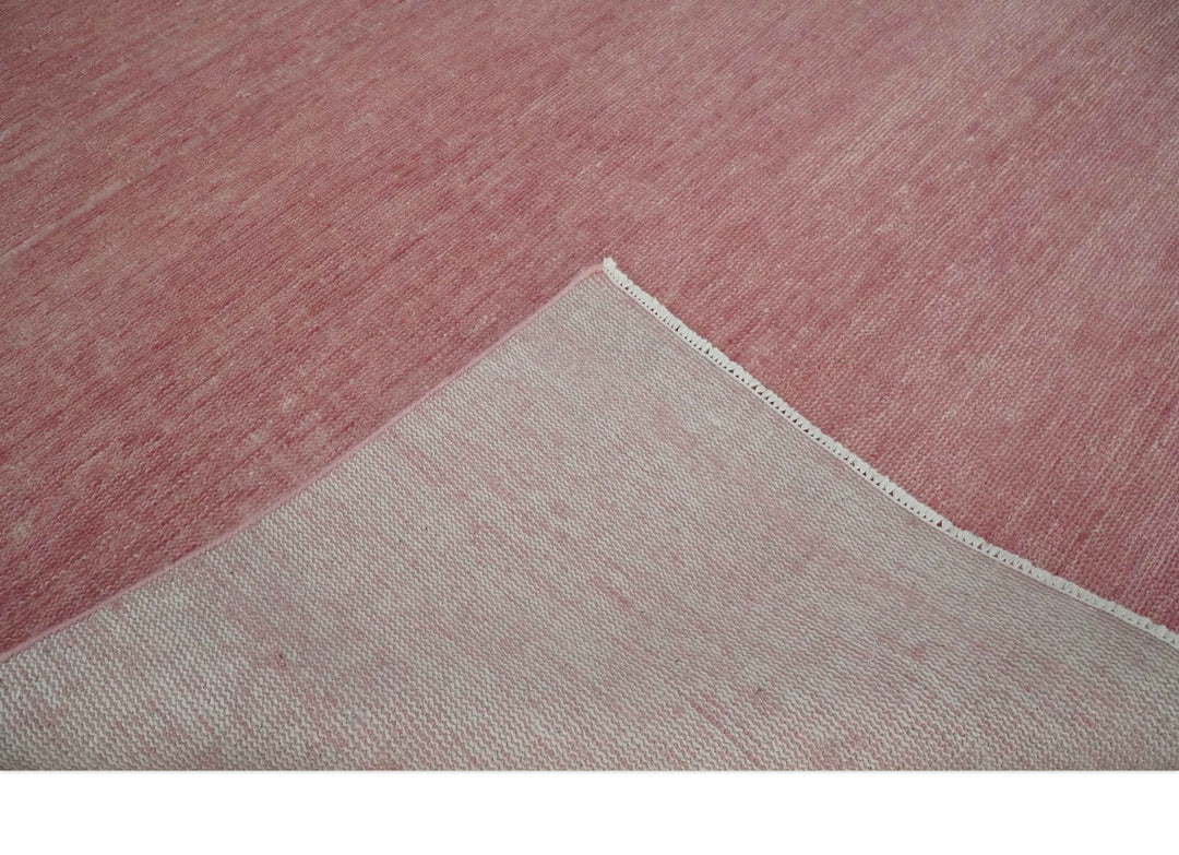 Solid Pink 8x10 Modern Contemporary Hand knotted wool Area Rug - The Rug Decor