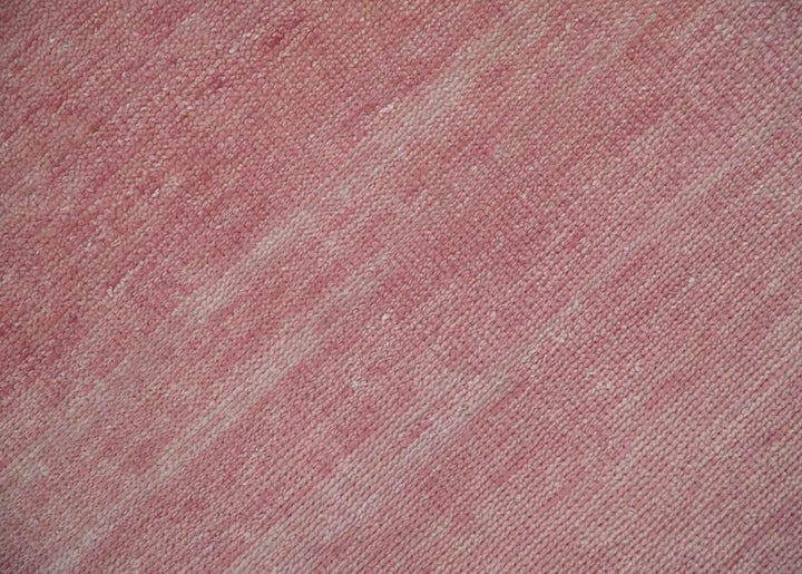 Solid Pink 8x10 Modern Contemporary Hand knotted wool Area Rug - The Rug Decor