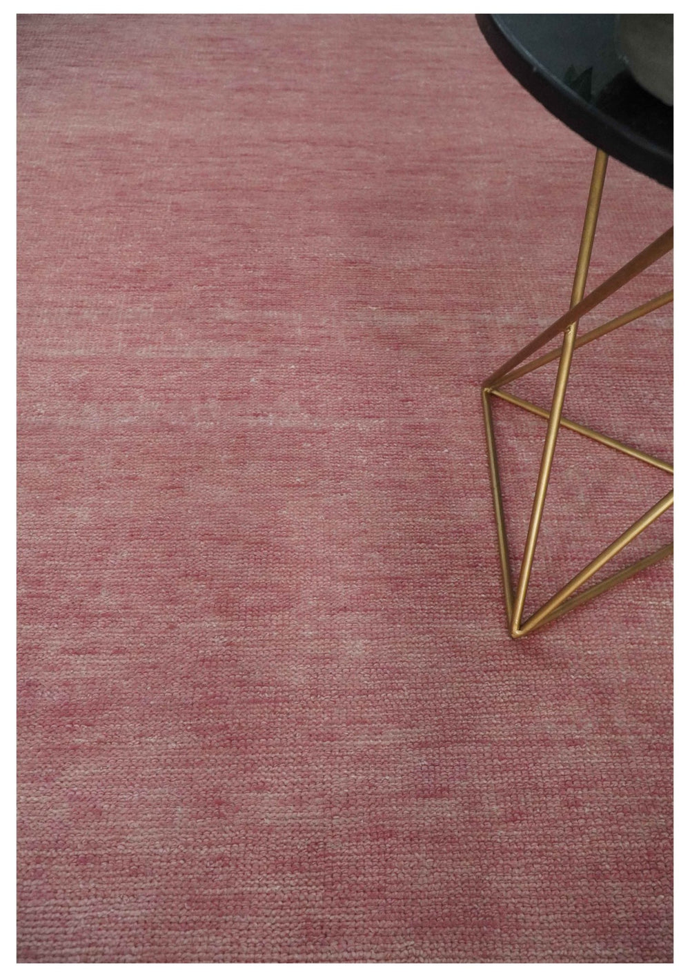 Solid Pink Custom Made Modern Contemporary Hand knotted wool Area Rug - The Rug Decor