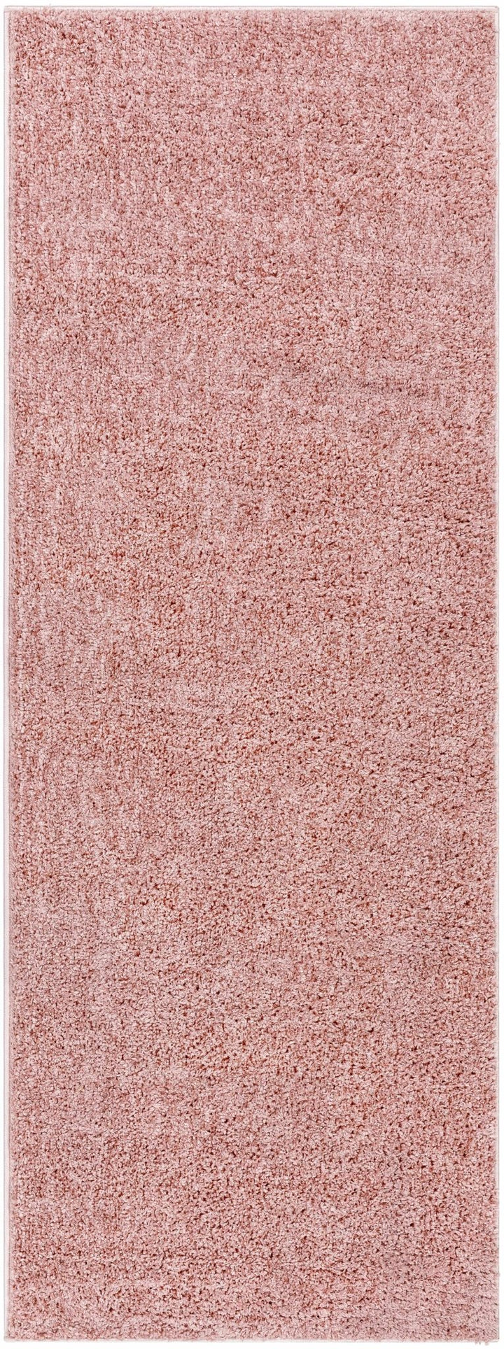 Solid Pink Peach Plush Pile contemporary Style Area Rug - The Rug Decor