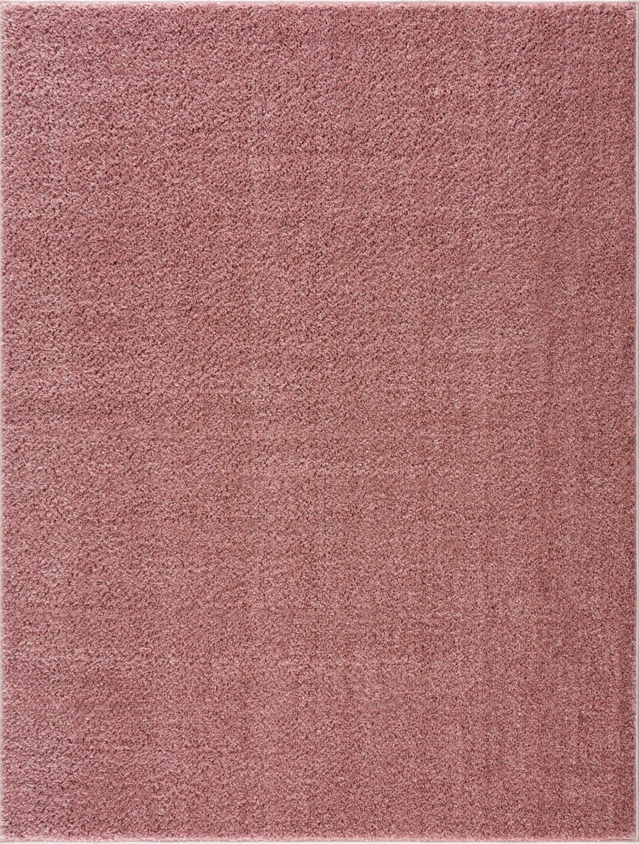 Solid Pink Peach Plush Pile contemporary Style Area Rug - The Rug Decor