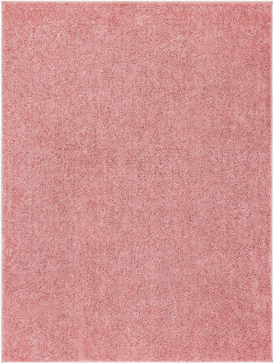 Solid Pink Peach Plush Pile contemporary Style Area Rug - The Rug Decor