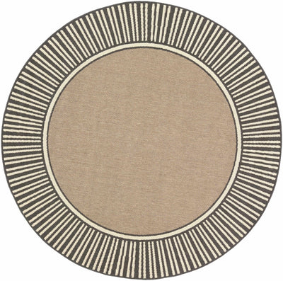 Solid Plan Tan, Charcoal and Ivory Modern Stripes Design Outdoor Safe Area Rug - The Rug Decor