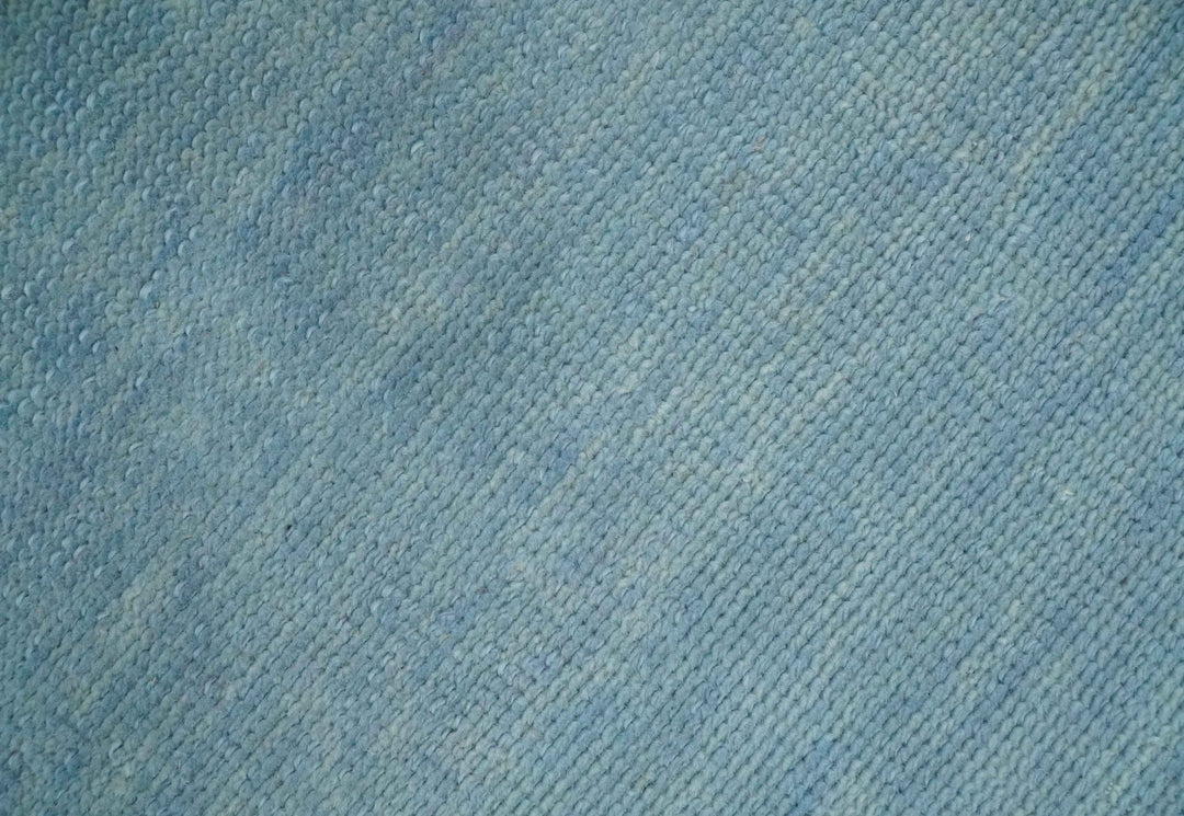 Solid Plane Blue Custom Made Modern Hand knotted wool Area Rug - The Rug Decor