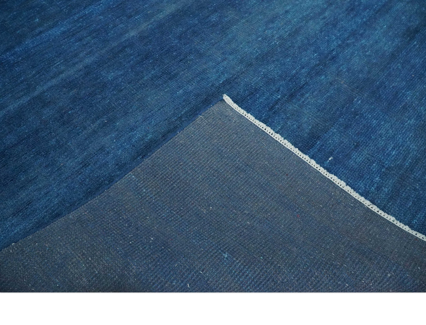 Solid Plane Blue Hand knotted Contemporary Custom Made wool Area Rug - The Rug Decor
