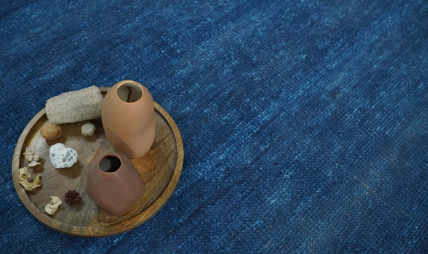 Solid Plane Blue Hand knotted Contemporary Custom Made wool Area Rug - The Rug Decor